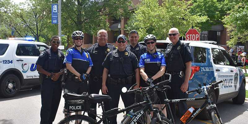 Photo of a group of Case Western Reserve University police and security officers